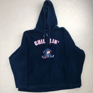 Eyeore Disney vintage fleece blue hoodie XL